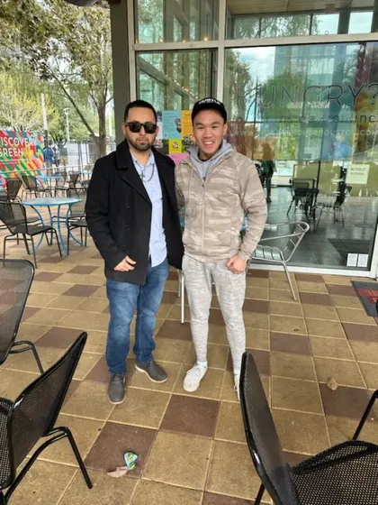 With a client