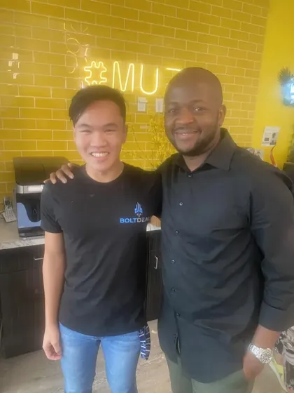 With a client